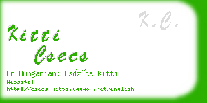 kitti csecs business card